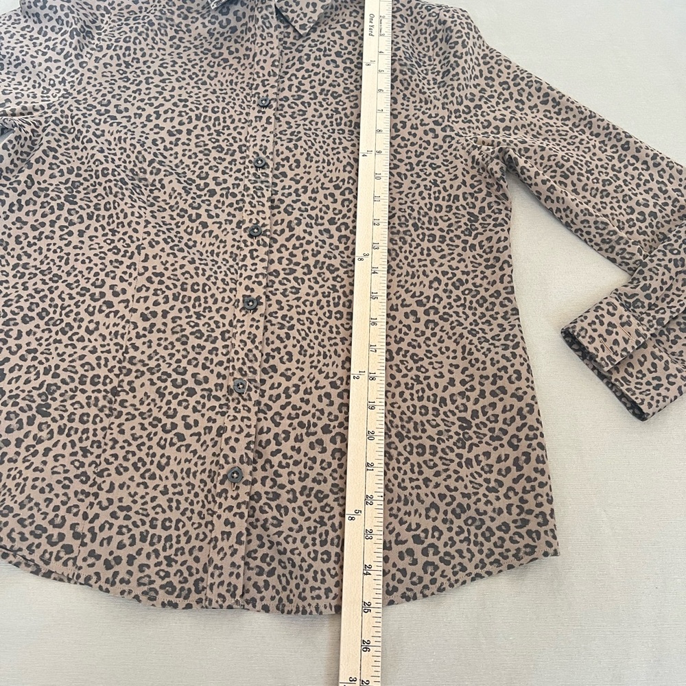 Chicos Animal Print No Iron Effortless Shirt Love Leopard Lisa‎ Size 6 - Picture 10 of 13